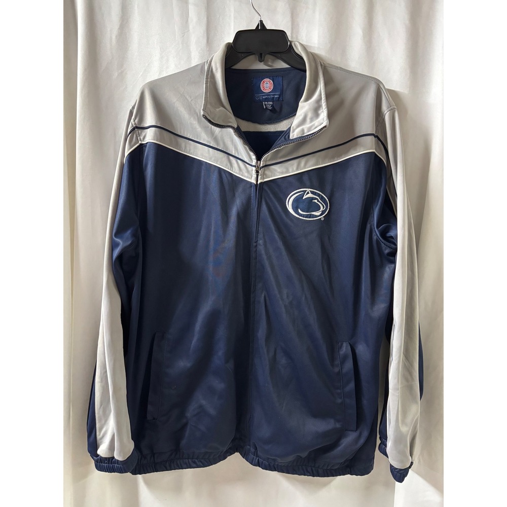 Penn‎ State Nittany Lions Carl Banks Track Jacket Men's XXLG Blue Gray Zip Up